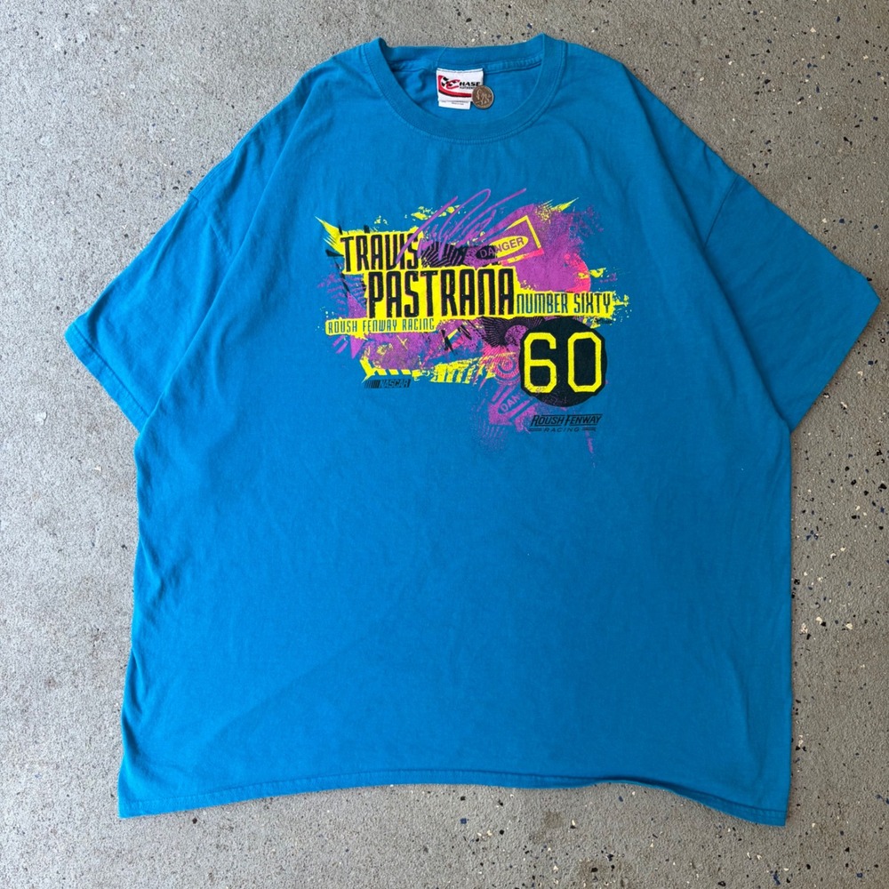 Chase Authentics Travis Pastrana Roush Fenway Racing NASCAR Shirt Blue 3XL